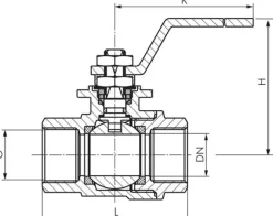 Edelstahl-Kugelhahn, Rp 1/2", -0,9 bis 20bar, für Sauerstoff (Industrie)