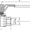 Edelstahl-Kugelhahn, Rp 1/2", -0,9 bis 63bar, federschließend