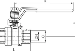 Edelstahl-Kugelhahn, Rp 1/2", -0,9 bis 63bar, federschließend
