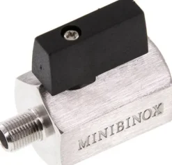 Edelstahl-Minikugelhahn G 1/8" Innengewinde / Außengewinde, PN 25