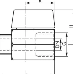 Edelstahl-Minikugelhahn G 3/8" Innengewinde / Außengewinde, PN 63