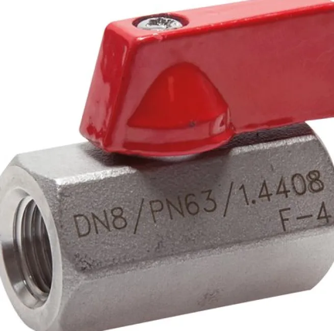 Edelstahl-Minikugelhahn G 3/8" Innengewinde, PN 63