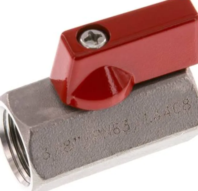 Edelstahl-Minikugelhahn G 3/8" Innengewinde, PN 63