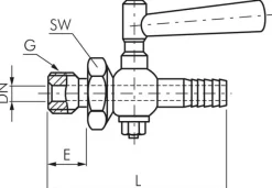 Edelstahl-Schlauchhahn G 1/2"-13 (1/2")mm, PN 6