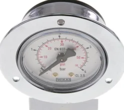 Einbaumanometer (CrNi/Ms), Frontring, 50mm, 0 - 4 bar