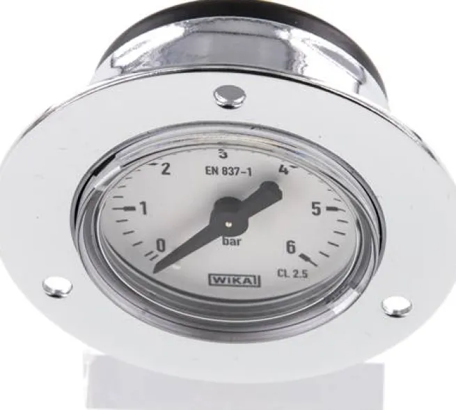 Einbaumanometer (CrNi/Ms), Frontring, 40mm, 0 - 6 bar