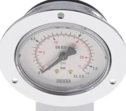Einbaumanometer (CrNi/Ms), Frontring, 63mm, 0 - 1,6 bar