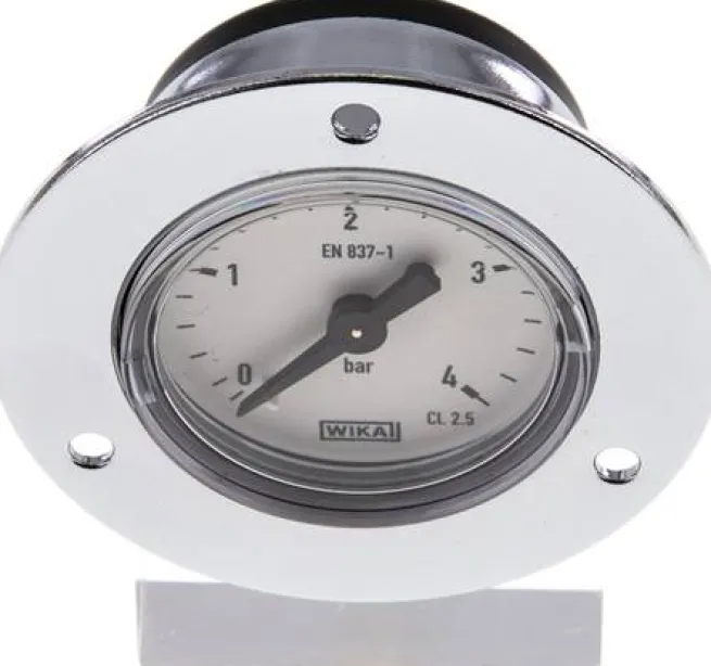 Einbaumanometer (CrNi/Ms), Frontring, 40mm, 0 - 4 bar