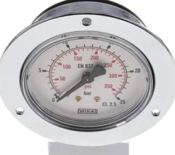 Einbaumanometer (CrNi/Ms), Frontring, 63mm, 0 - 25 bar
