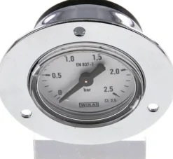 Einbaumanometer (CrNi/Ms), Frontring, 40mm, 0 - 2,5 bar