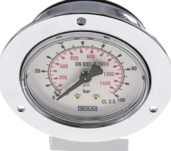 Einbaumanometer (CrNi/Ms), Frontring, 63mm, 0 - 100 bar