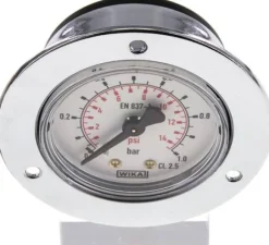 Einbaumanometer (CrNi/Ms), Frontring, 50mm, 0 - 1 bar