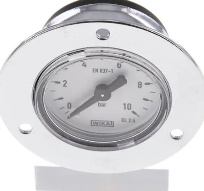 Einbaumanometer (CrNi/Ms), Frontring, 40mm, 0 - 10 bar