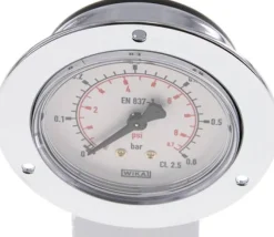 Einbaumanometer (CrNi/Ms), Frontring, 63mm, 0 - 0,6 bar