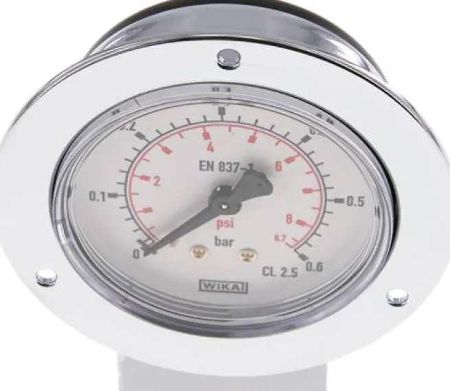 Einbaumanometer (CrNi/Ms), Frontring, 63mm, 0 - 0,6 bar