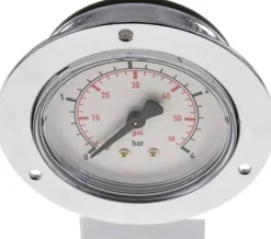 Einbaumanometer (CrNi/Ms), Frontring, 63mm, 0 - 4 bar