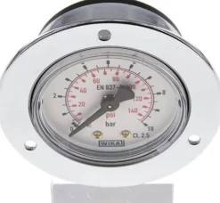 Einbaumanometer (CrNi/Ms), Frontring, 50mm, 0 - 10 bar
