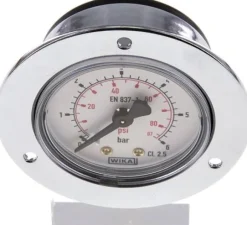 Einbaumanometer (CrNi/Ms), Frontring, 50mm, 0 - 6 bar