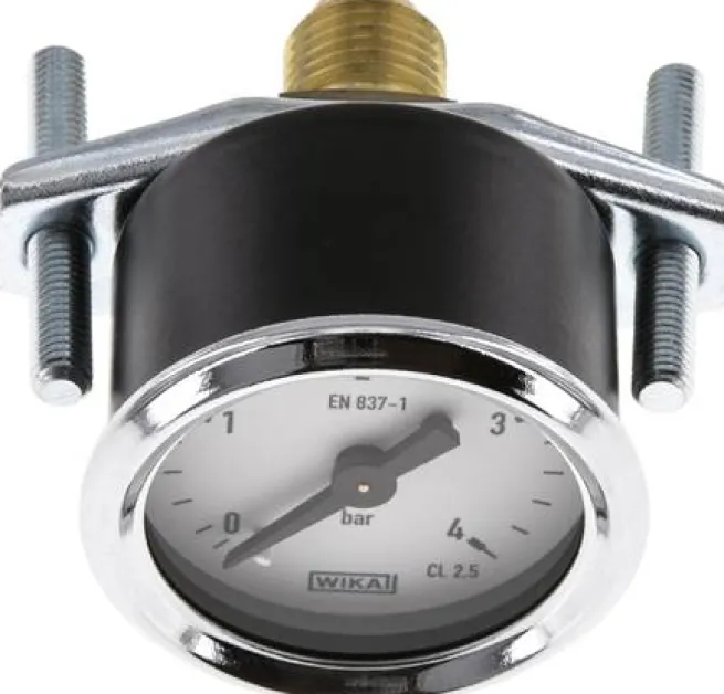 Einbaumanometer, 3-kant-Frontring, 40mm, 0 - 4 bar, 1/4" mit Zentrierzapfen