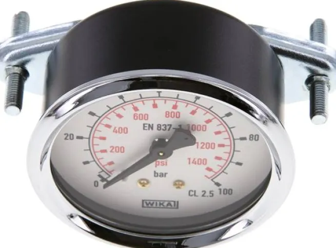 Einbaumanometer, 3-kant-Frontring, 63mm, 0 - 100 bar