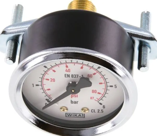 Einbaumanometer, 3-kant-Frontring, 50mm, 0 - 6 bar