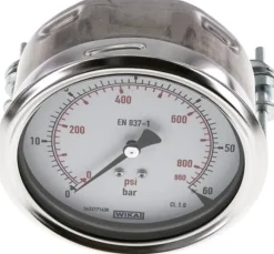 Einbaumanometer, 3-kant-Frontring, 100mm, 0 - 60 bar