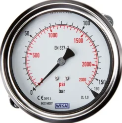 Einbaumanometer, 3-kant-Frontring, 100mm, 0 - 60 bar