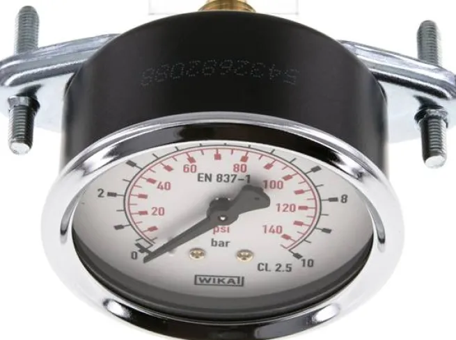 Einbaumanometer, 3-kant-Frontring, 63mm, 0 - 10 bar