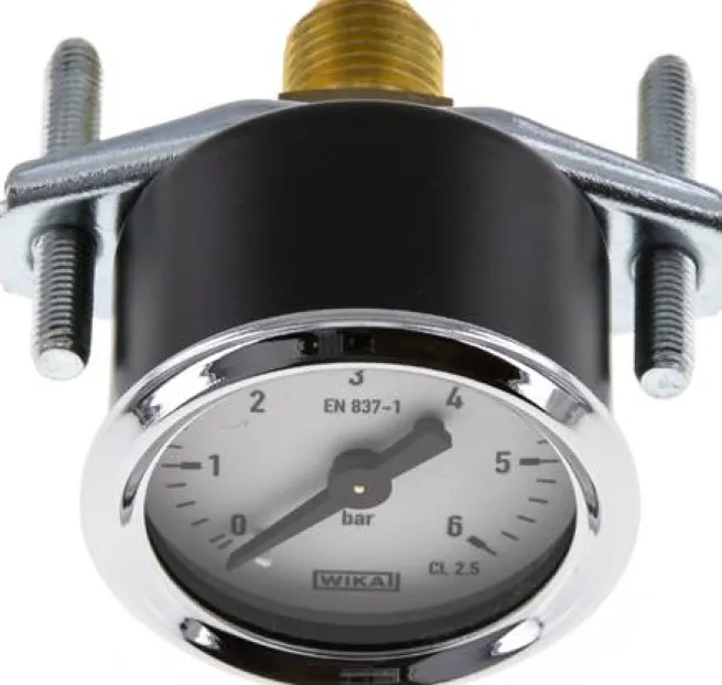 Einbaumanometer, 3-kant-Frontring, 40mm, 0 - 6 bar, 1/4" mit Zentrierzapfen