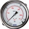 Einbaumanometer, 3-kant-Frontring, 100mm, 0 - 6 bar