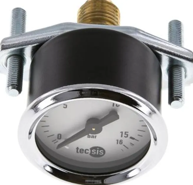Einbaumanometer, 3-kant-Frontring, 40mm, 0 - 16 bar, 1/4" mit Zentrierzapfen