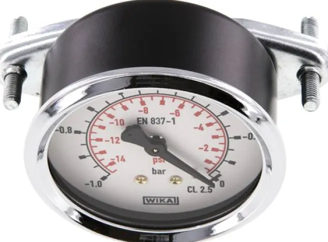Einbaumanometer, 3-kant-Frontring, 63mm, -1 bis 0 bar