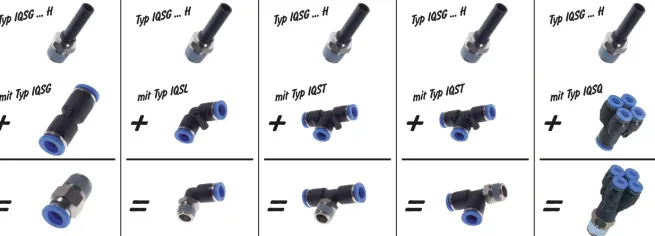 Einschraubtülle G 1/8"-8mm Stecknippel, IQS-Standard