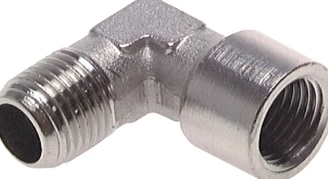 90°-Einschraubwinkel G 3/8"(IG)-R 3/8"(AG), Messing vernickelt