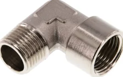 90°-Einschraubwinkel G 1/2"(IG)-R 1/2"(AG), Messing vernickelt
