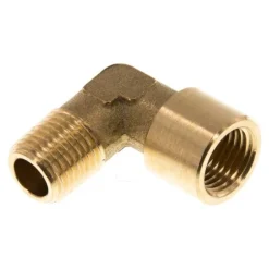 90°-Einschraubwinkel G 1/4"(IG)-R 1/4"(AG), Messing