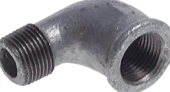 90°-Einschraubwinkel Rp 1/2"(IG)-R 1/2"(AG), Temperguss verzinkt