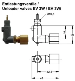 Entlastungsventil EV3W, EV 4W für Condor Druckschalter 201076