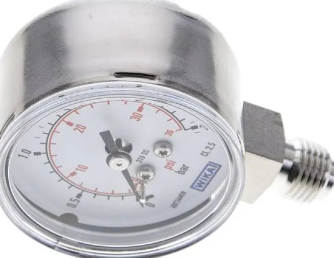 ES-Manometer senkrecht, 50mm, 0 - 2,5 bar, G 1/4"