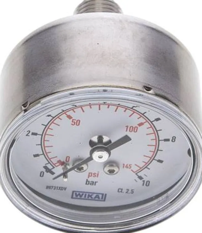 ES-Manometer waagerecht, 50mm, 0 - 10 bar, G 1/4"
