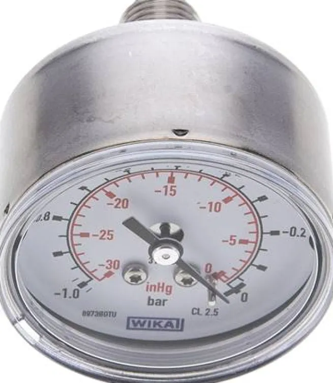 ES-Manometer waagerecht, 50mm, -1 bis 0 bar, G 1/4"