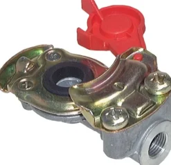 Fahrzeugkupplung M 22x1,5(IG), Vorrat (rot) für Zugmaschinen, DIN 74254 (mit Ventil)