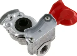 Fahrzeugkupplung M 16x1,5(IG), Vorrat (rot) für Zugmaschinen, DIN 74254 (mit Ventil)