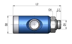 FAIRAIR Aufsteck-Druckminderer mit Sicherheitskupplung G 1/4, Stecknippel NW 7,2 0,5-10 bar, FA30011