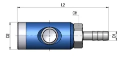 FAIRAIR Sicherheitskupplung SSK-7,4-10, Tülle LW 10 drehbar NW 7,4, eloxiert, FA60018