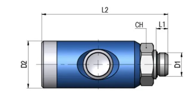 FAIRAIR Sicherheitskupplung SSK-7,4-3/8A, G 3/8 Außengewinde drehbar NW 7,4, eloxiert, FA60012