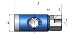 FAIRAIR Sicherheitskupplung SSK-7,4-1/4I, G 1/4 Innengewinde drehbar NW 7,4, eloxiert, FA60014