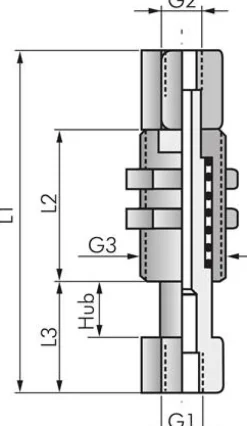 Federstößel M 5 (IG)xM 5 (IG), Hub 7mm , Standard