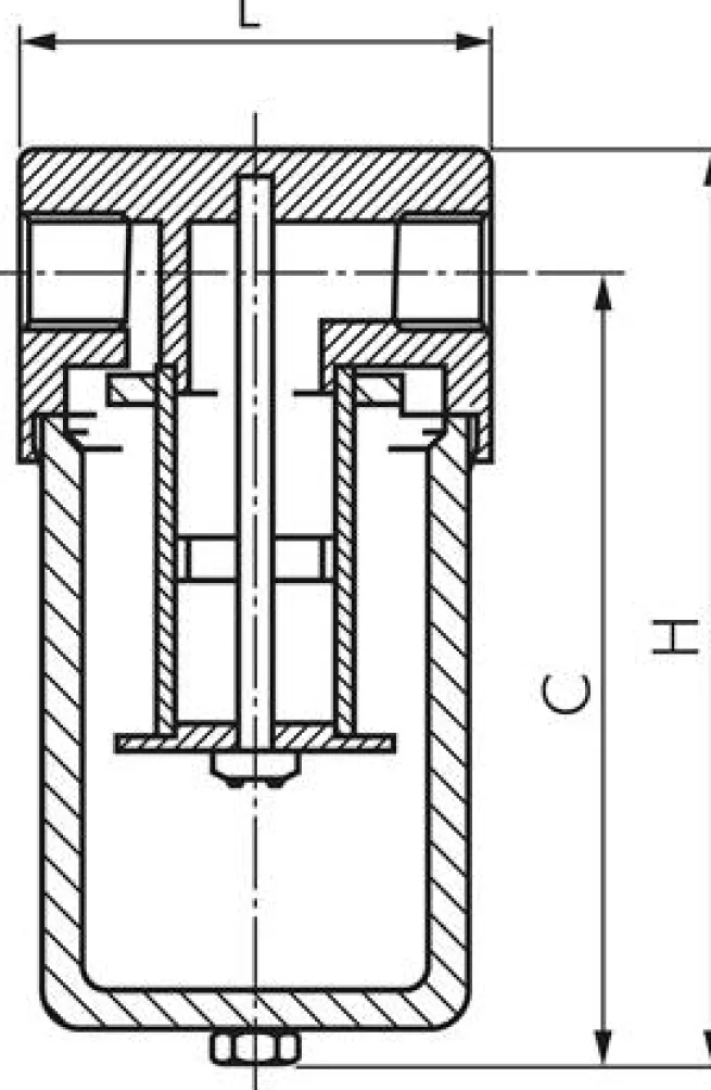 Filter, G 1", Edelstahl 1.4404, Kondensatablass automatisch