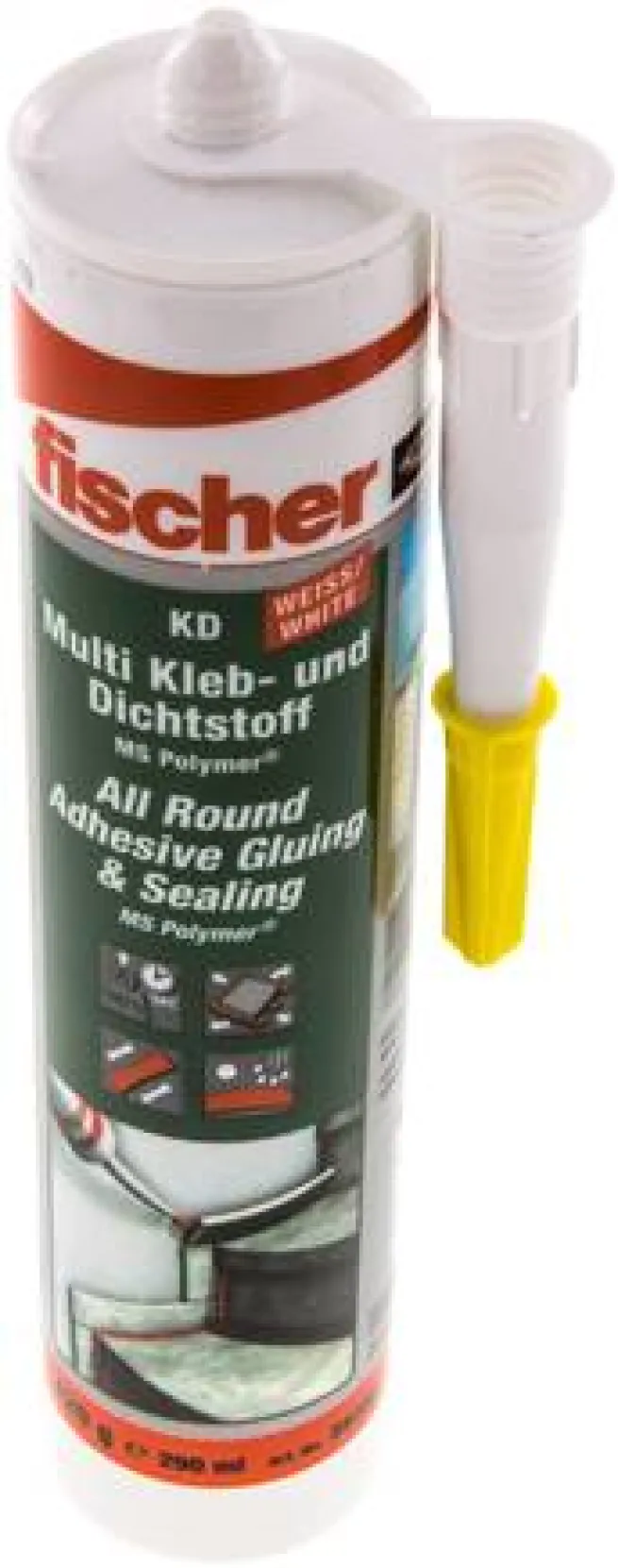 FISCHER Multi-Kleb- und Dichtstoff KD, weiß, 290 ml Kartusche